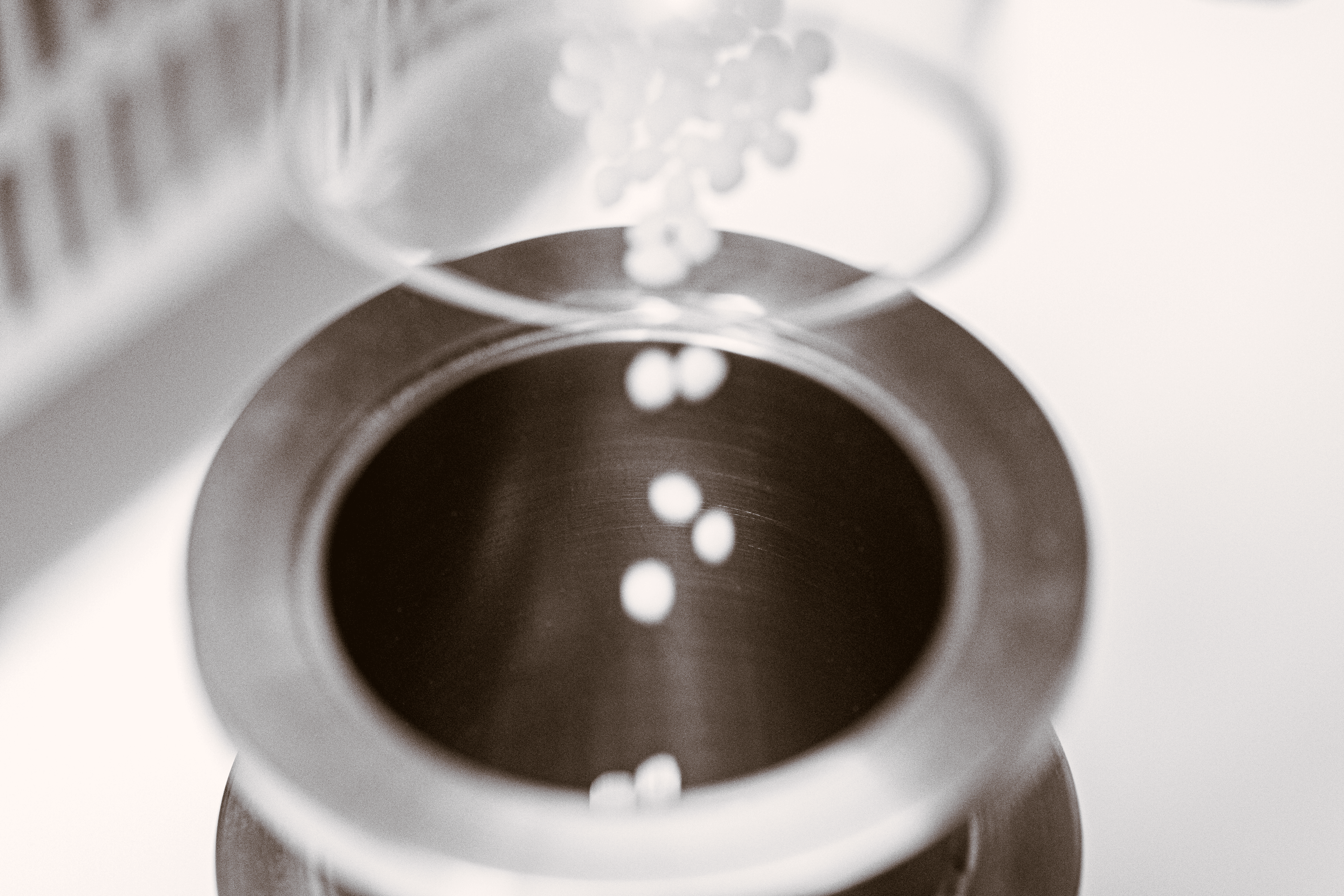 Close up of thermoplastic adhesive powder and pellets